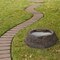 Small Flower Faux Rock Fiberglass Garden Decorative Water Pond, 17 Gallon Sandstone Outdoor Patio Bed Waterfall Pond